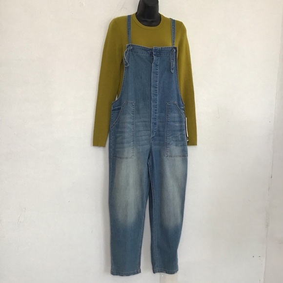 Jordache Pants - NWT- Jordache Women Vintage Blue Acid Wash Denim Y2K Farmhouse Jumper SZ S